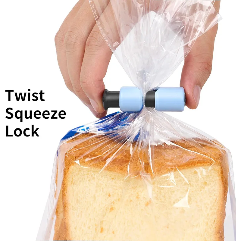 10 Pack Squeeze Lock Eco-Friendly Kitchen Bread Bag Clips with Flexible Design for Snack & Food Storage Color Customized
