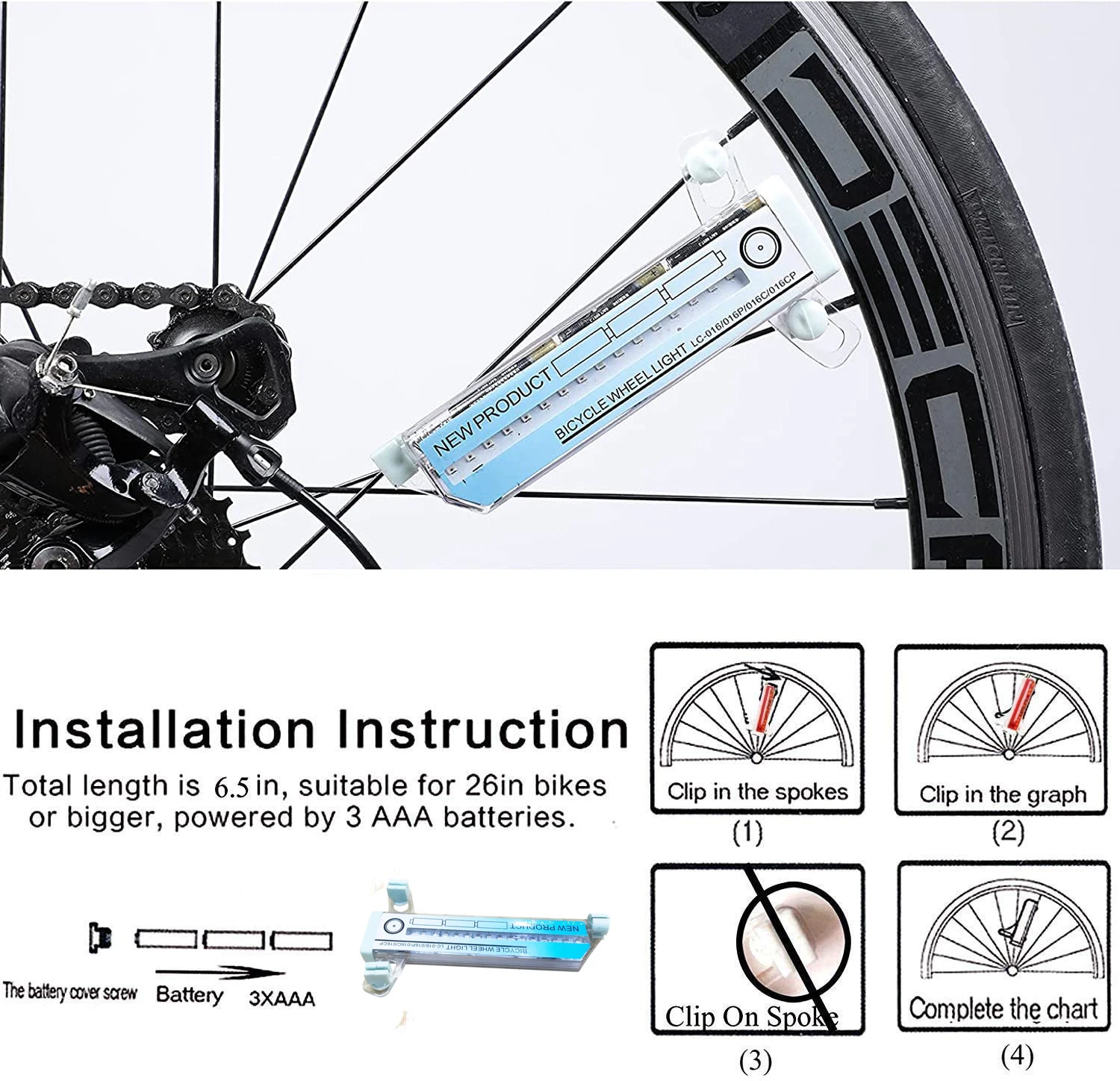 32 LED Patterns Bicycle Wheel Tire Spoke Light Cool Cycling Signal Rim Lights for MTB BMX Road Hybrid Bike