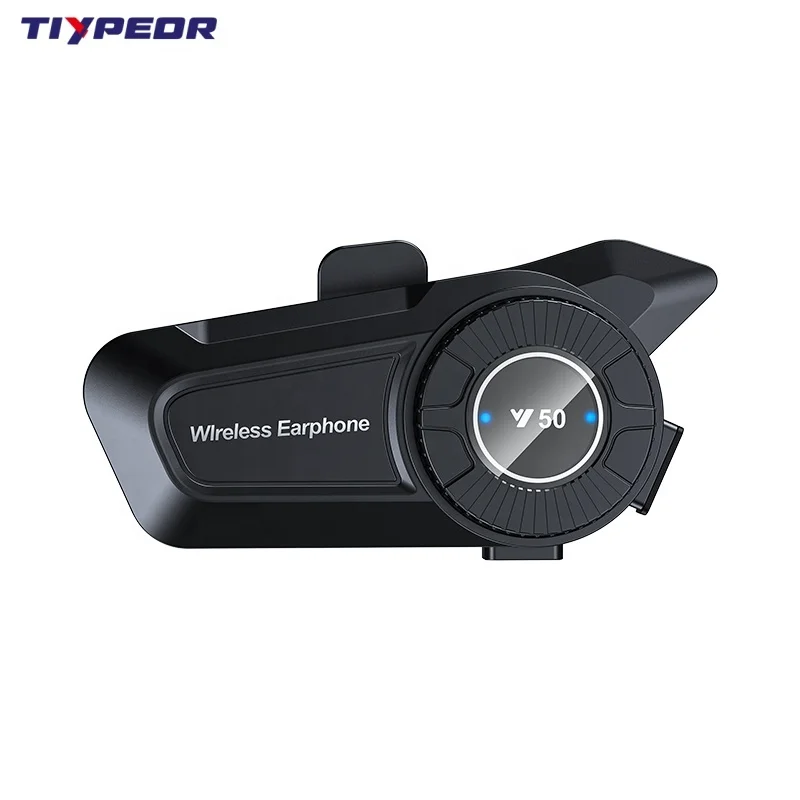 TIYPEOR Motorcycle Helmet BT Headset IPX6 Waterproof 1500mAh 60H Long Battery Life Anti-Freezing Music Player Earphone