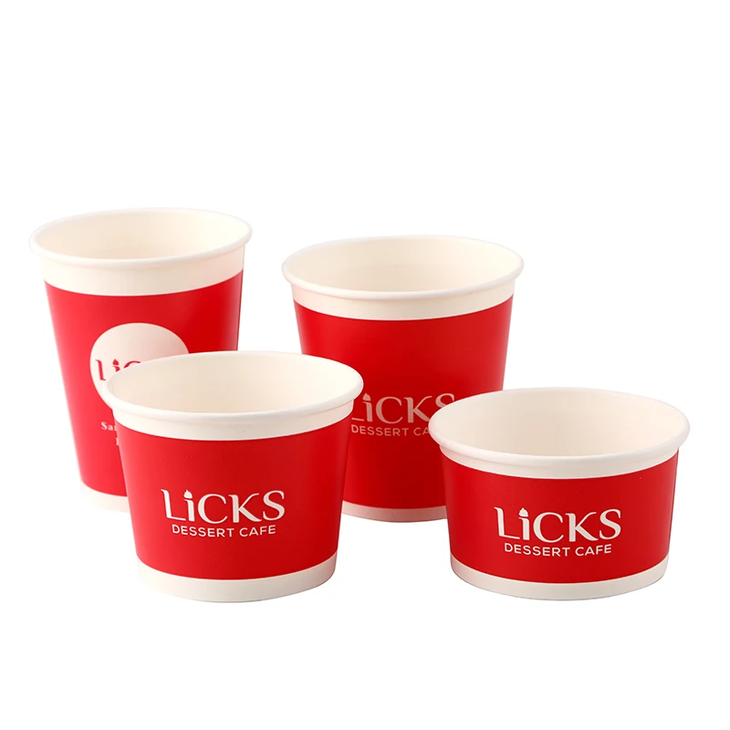 Personalize Custom Biodegrada Disposable Ice Cream Cup Bowl With Printed Logo