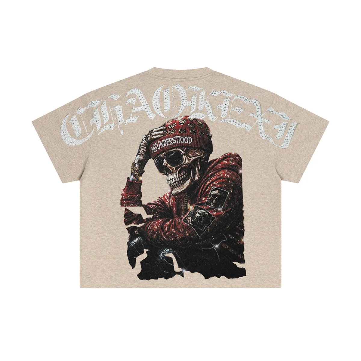 Cross-border Hot-selling Cotton Unisex Short-sleeved T-shirt DIY Printed Skull Devil Customized Apparel
