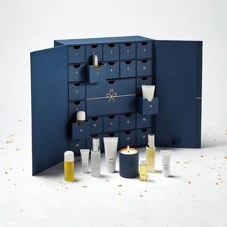 ホット繊細なアドベントカレンダー空の高級段ボール紙ギフト美容化粧品  
