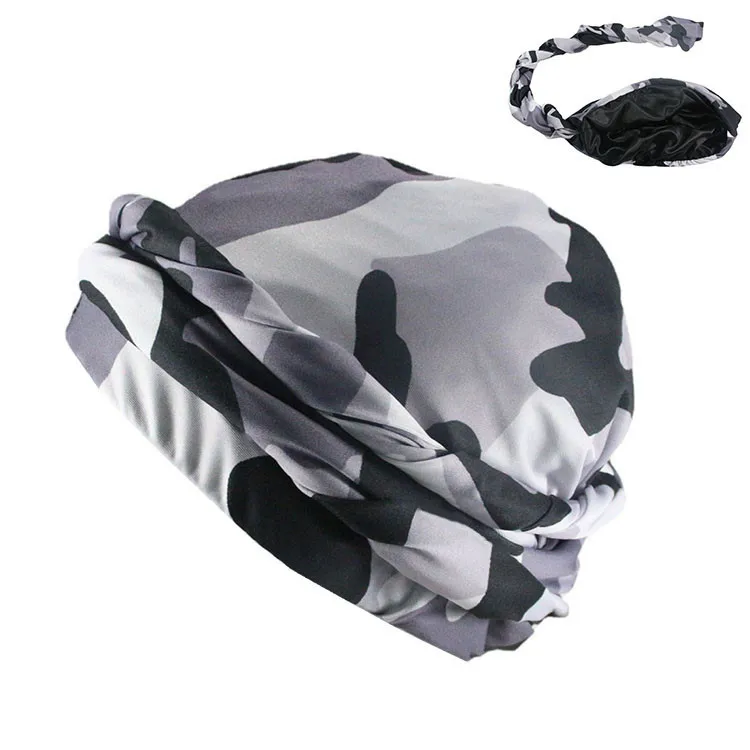  Silk Satin Lined Halo Turban Head Wrap Pre-Tied Skull Cap for  Men and Women Sleeping Bonnet Hair Cover Chemo Hair Loss Hat Black : Beauty  & Personal Care