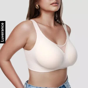 Wireless Bra Plus Size Bra Sujetador De Gelatina M-6XL Wide Straps  Ladies Gather Plus Size Seamless Large Cup Seamless Bra