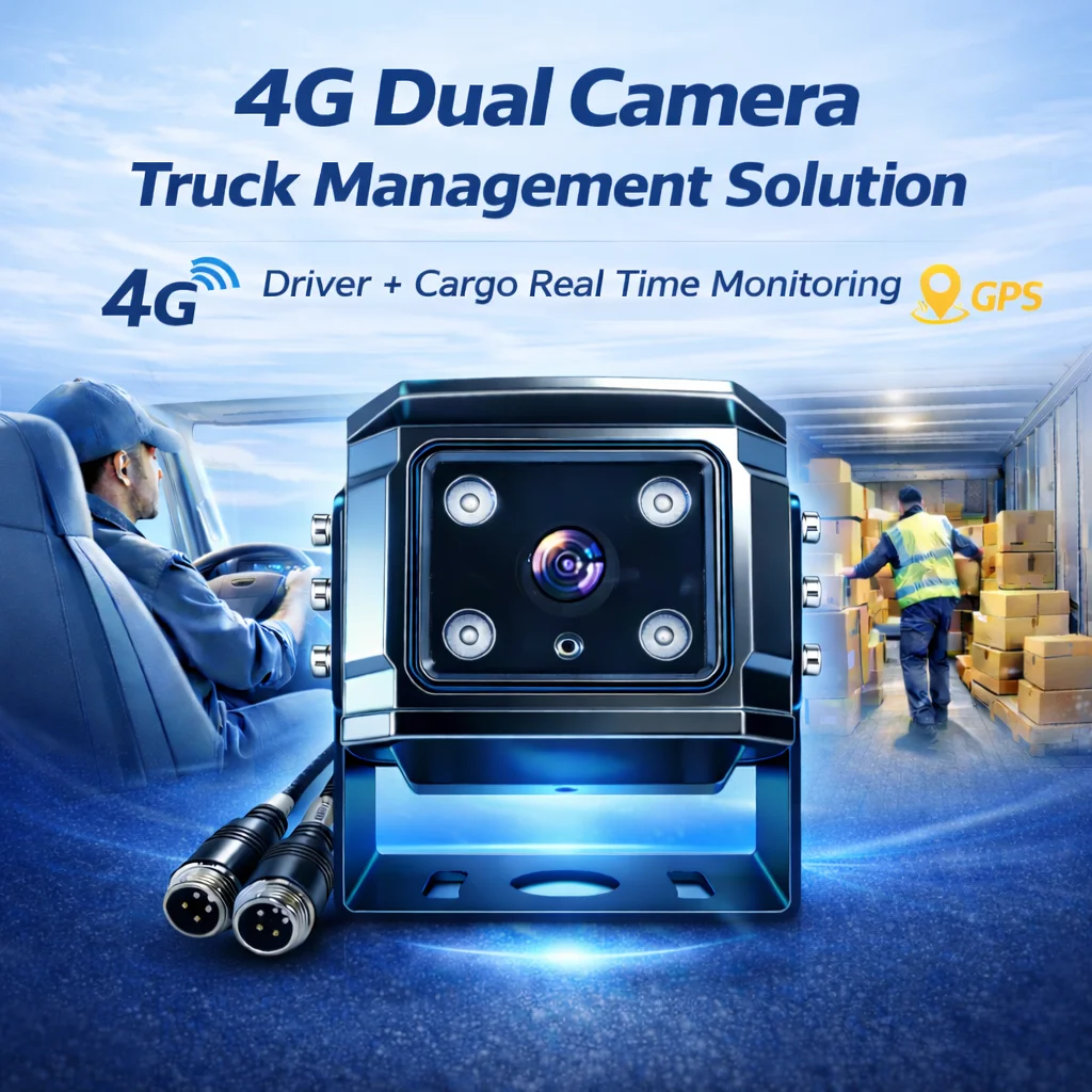 product 2ch 4g gps truck camera system 1080p tf card mobile dvr night vision waterproof dual camera 2 channel truck management camera-7