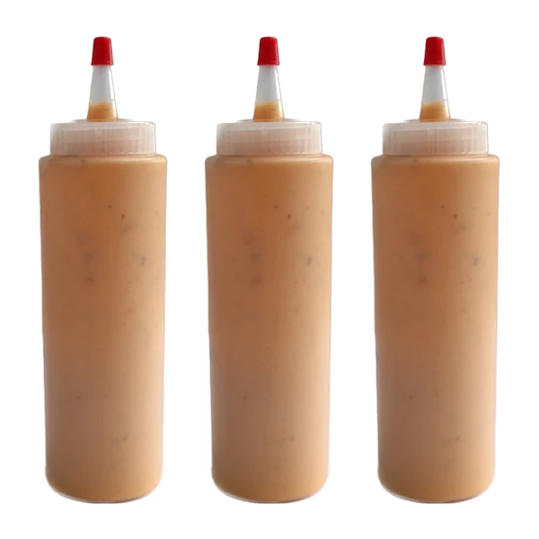 Wide Mouth Plastic Squeeze Bottles with Caps for Ketchup Salad Sauce