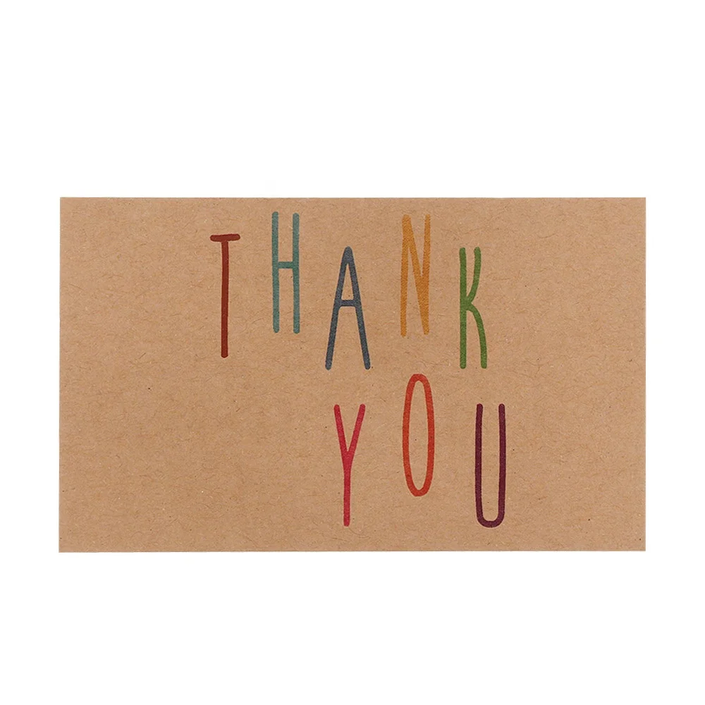 Hot Sales Custom printing kraft paper embossed thank you card for small business