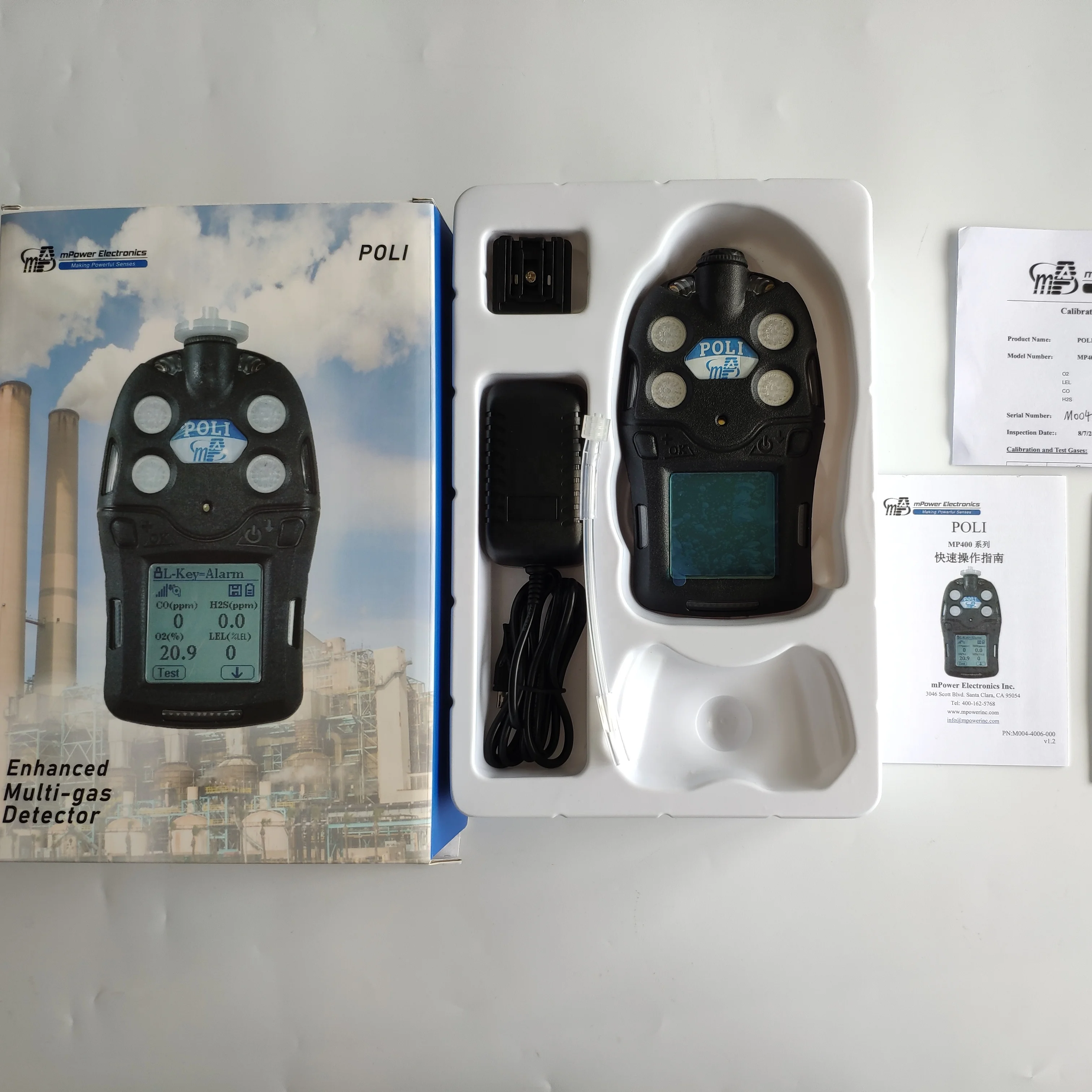 Multi-Gas Monitors MP400S up to 6 gas measurements Flip screen toxic gas detector Wireless