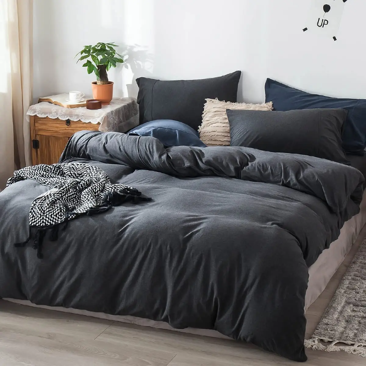 black jersey duvet cover