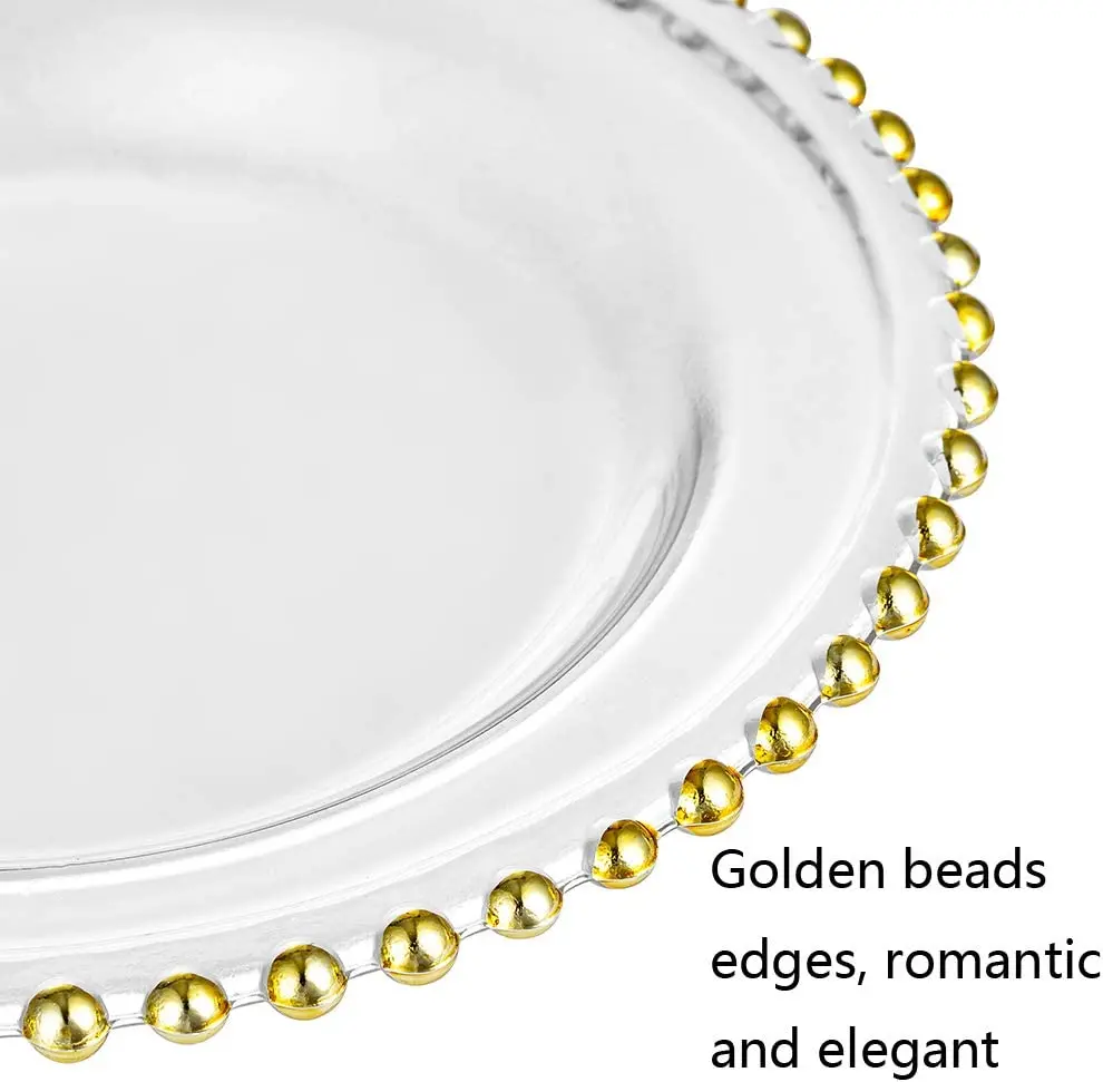 Tabletex Wholesale Clear Plastic Gold Silver Beads Rim Wedding