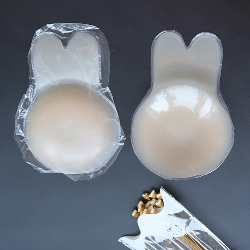 Adhesive Reusable Bra Pasties For Women Push Up Rabbit Ear Adhesive Bra