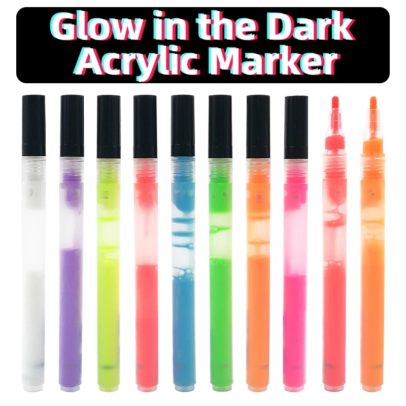 Buy Wholesale China Oem Colors Liquid Fluorescent/neon/glow In The Dark  Paint Marker Pen For Rock Painting Set, Water-based Acrylic Paint & Water  Based Medium Tip Neon Fluorescent Acrylic at USD 0.28