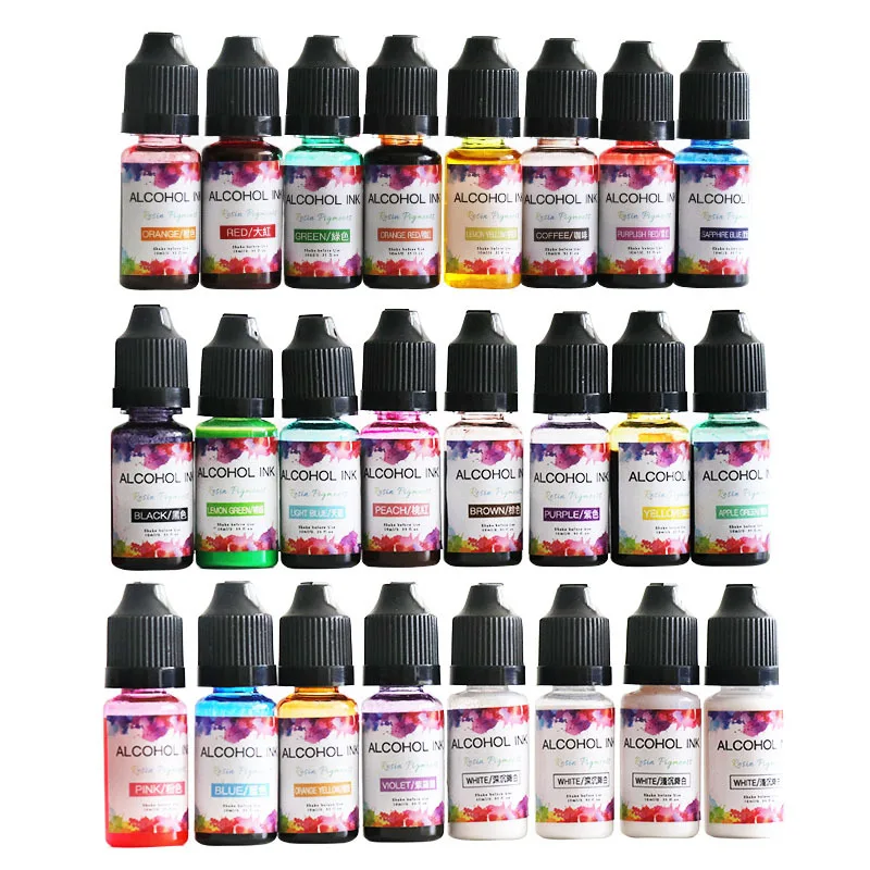 20Color Alcohol Ink Diffusion Resin Pigment Kit Liquid DIY 10ML Colorant  Dye Art