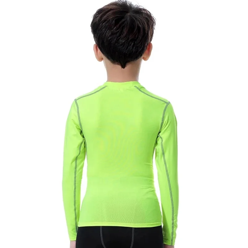 Boy’s Compression Shirt Long Sleeve TShirt Fitness Tops Rashguard Exercise Kids Sports t Shirt Kids Gym Shirt Train
