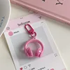 Rose pink earphone keychain