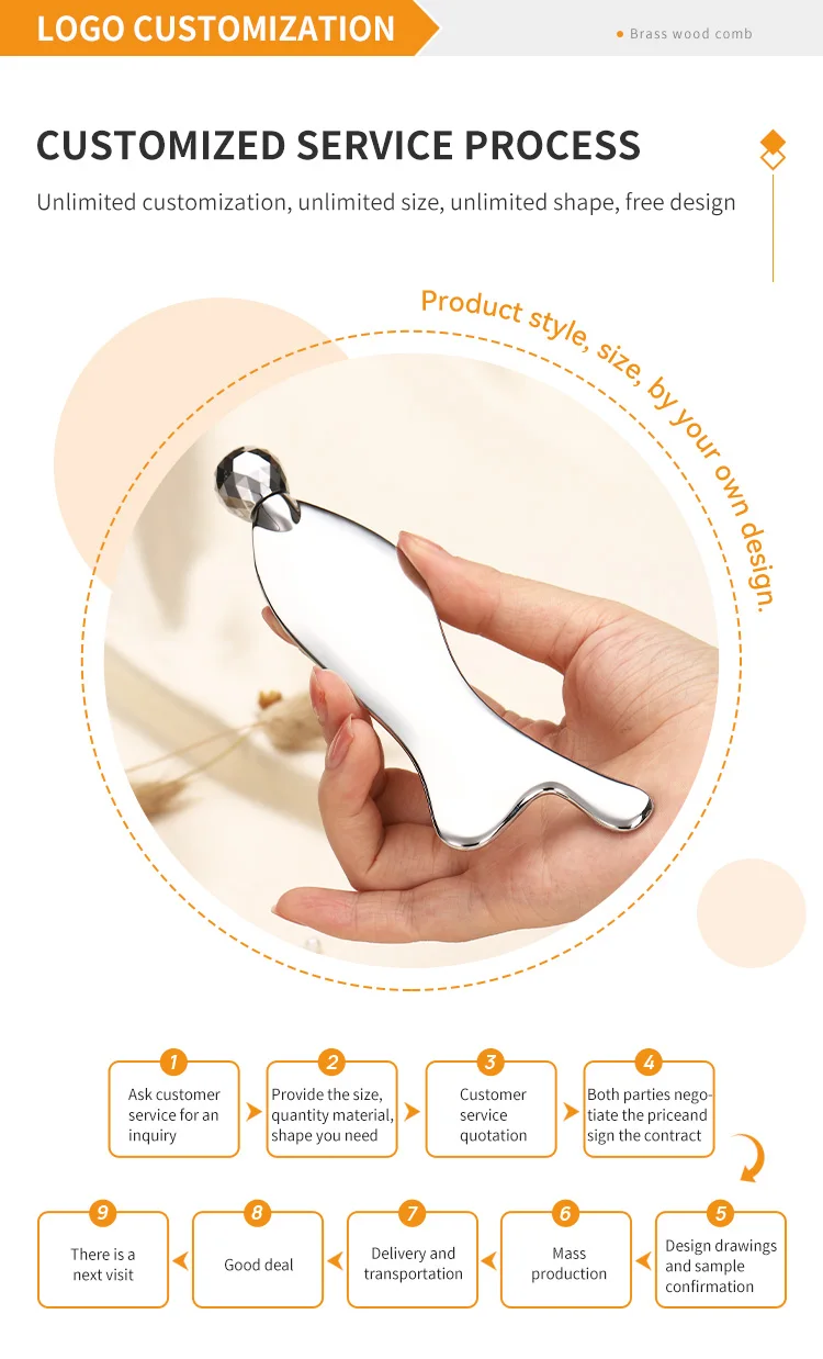 Eye Massage Roller Fish Scraping Muscle Gua Sha Stainless Steel Guasha Board