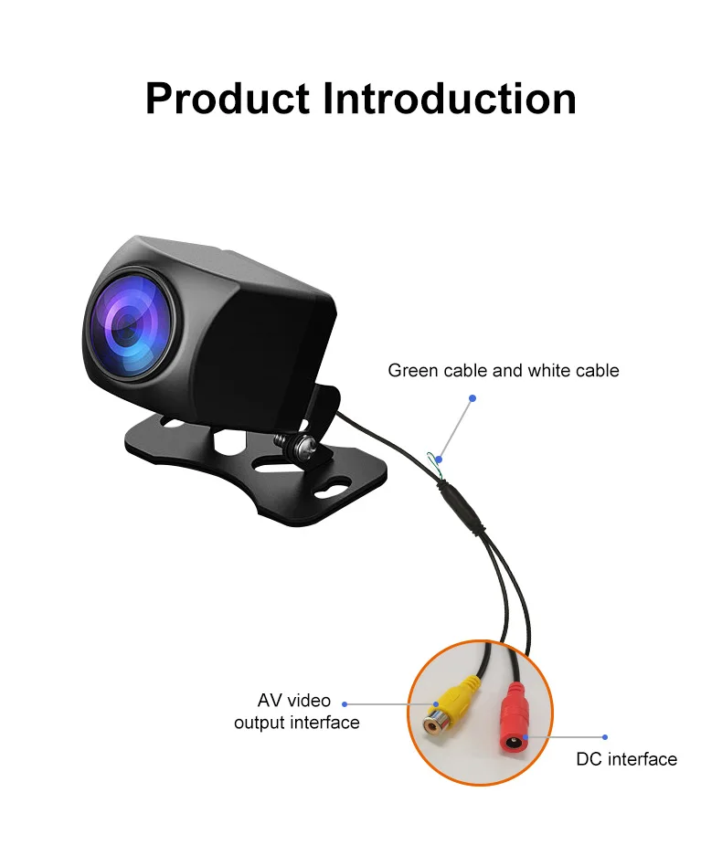 CVBS AHD Adjustable Wide Angle Night Vision Waterproof Reverse Back Up Camera 12V Rear View Camera for Car