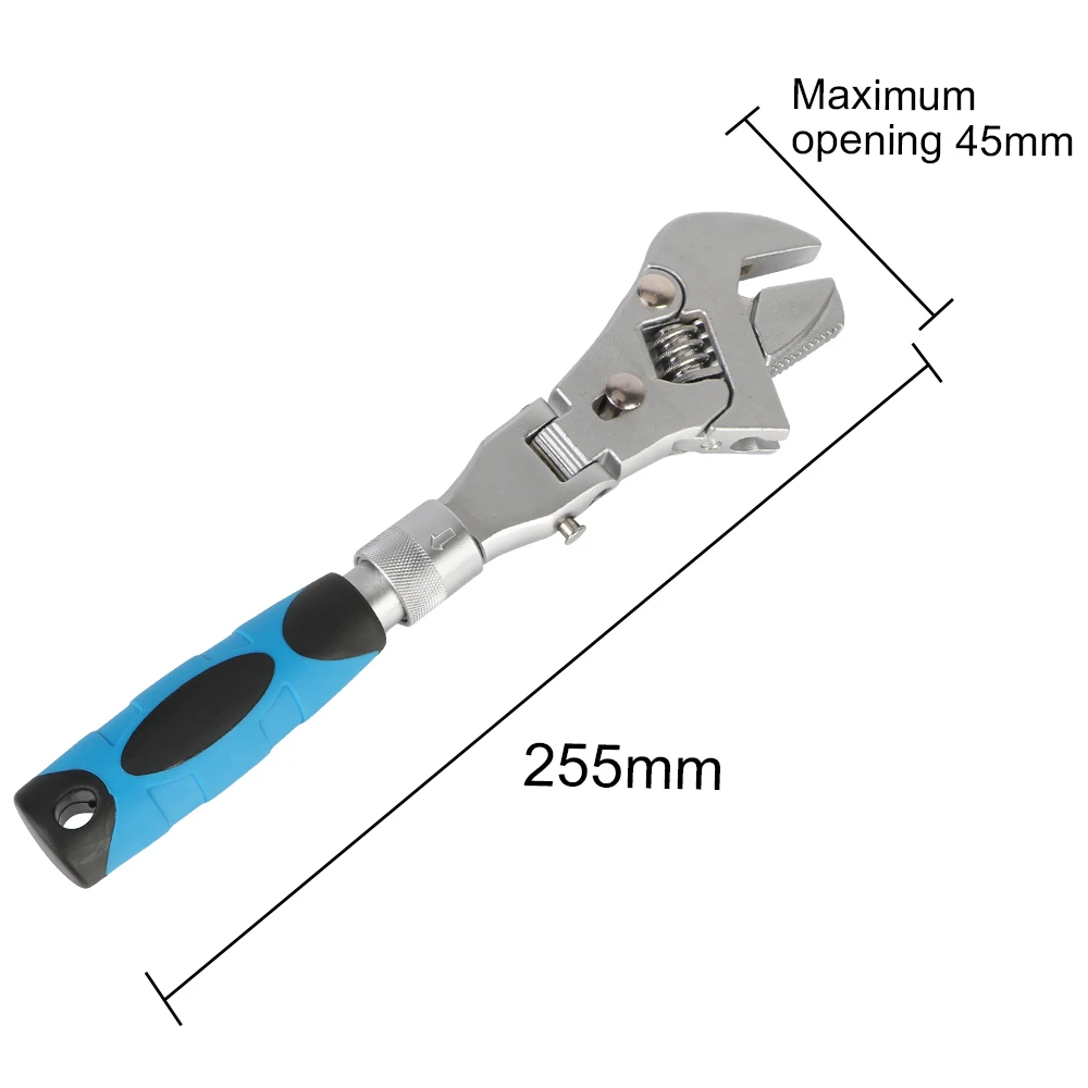 Flexible 10 Inches Chrome Vanadium Steel Metric Ratchet Wrench Handtools