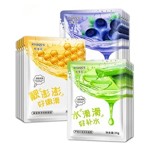 OEM IMAGES Private Label Blueberry Aloe Vera Firming Anti-aging Whitening Moisturizing Honey Face Mask Sheet