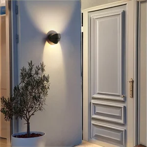 Modern 12V Dimmable LED Exterior Wall Mount Black Aluminum Garage Sconces for House Front Door Corridor Garden Outdoor Wall