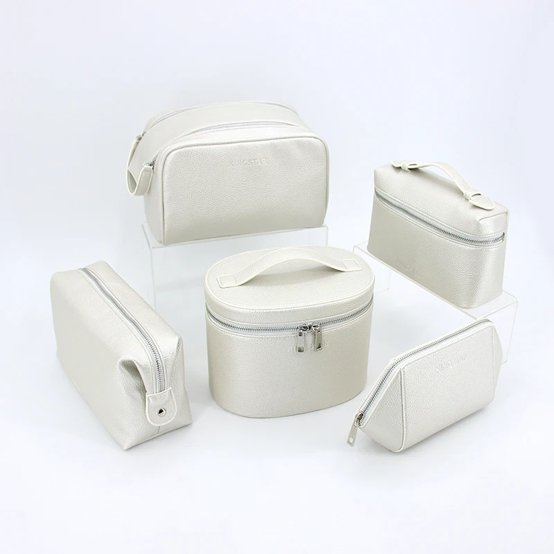 product customized logo luxury pu cosmetic toiletry organizer fashionable girls waterproof leather makeup vanity bag for travel-1