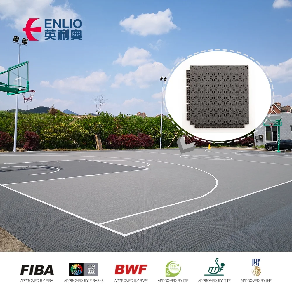 Outdoor Interlocking Sports Basketball Court Floor Plastic Interlocking