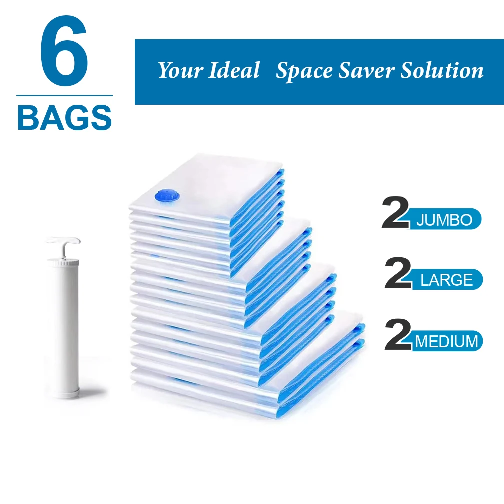 20 Pack Polyester Cloth Travel Strong Vac Space Saving Vacuum Storage Bags Set for Clothes With Electric Air Pump Walmart