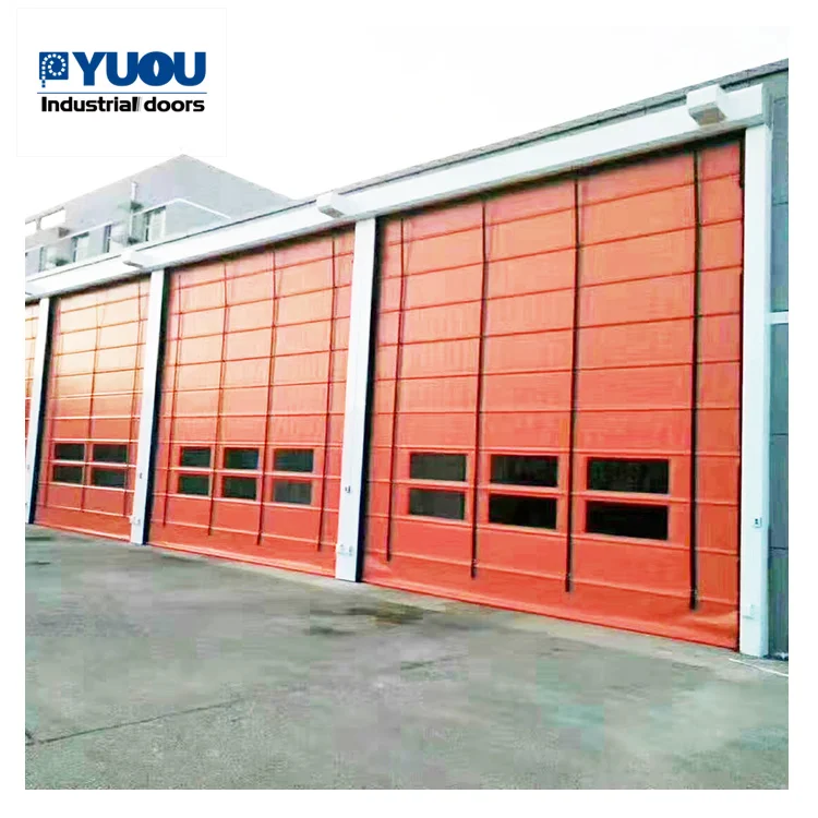 PVC Curtain Folding Roll up Fast High Speed Windproof Rapid Stacking Door