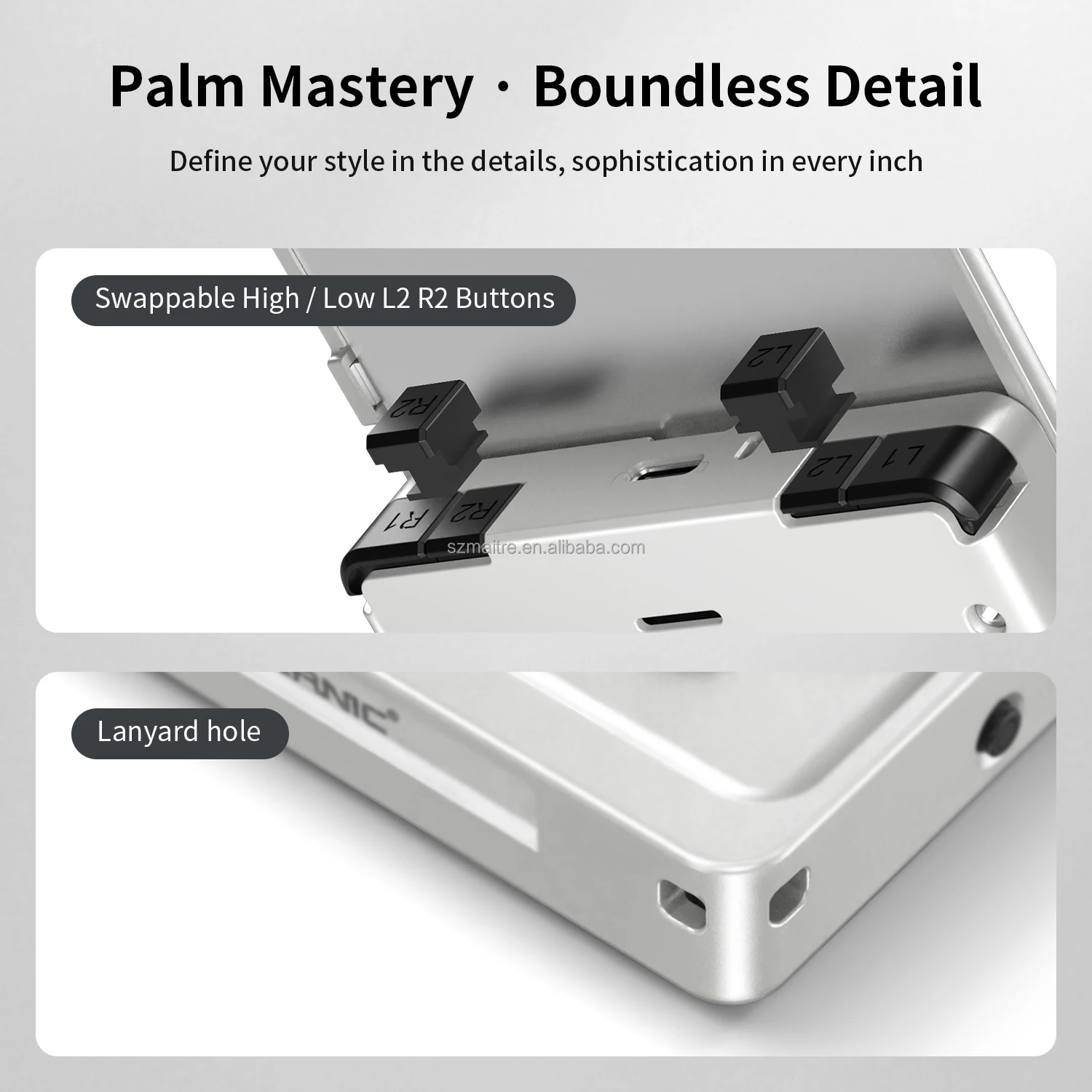 Anbernic RG Rotate Aurora Silver Handheld Game Console Aluminium