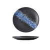 8inch japanese style shallow bowl-blue ice