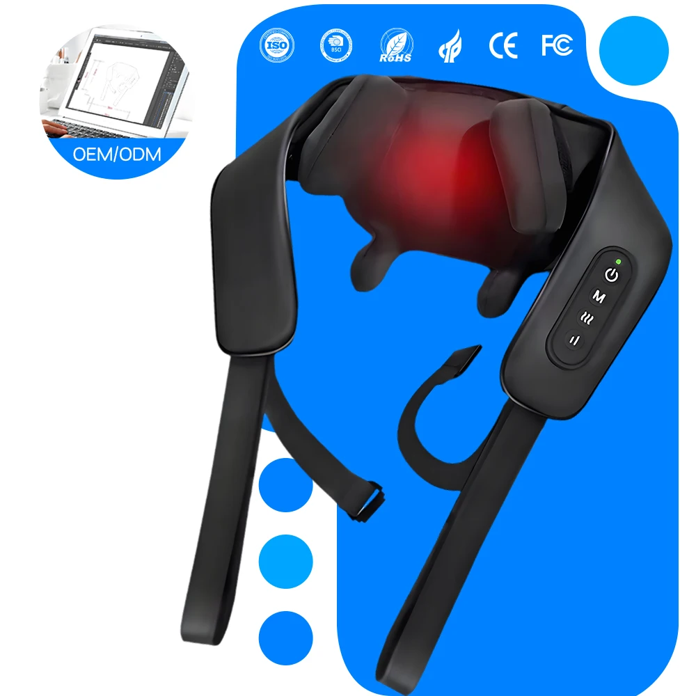 Masajeador inteligente portátil para cuello y hombros Becozy con pulso y calor, movimiento de amasado 3D y control de temporización, garantía de 12 meses para cervical