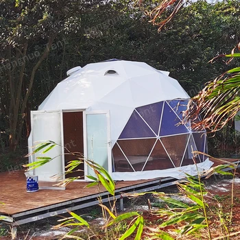 Waterproof Prefab Outdoor Camping House Luxury Hotel Resort Glamping Hotel Geodesic Dome Tents For Living