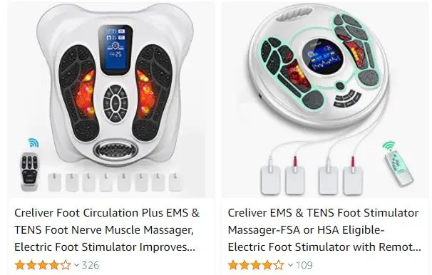 Creliver Foot Stimulator (FSA HSA Eligible) with EMS TENS for Pain Relief  and Circulation, Electric …See more Creliver Foot Stimulator (FSA HSA