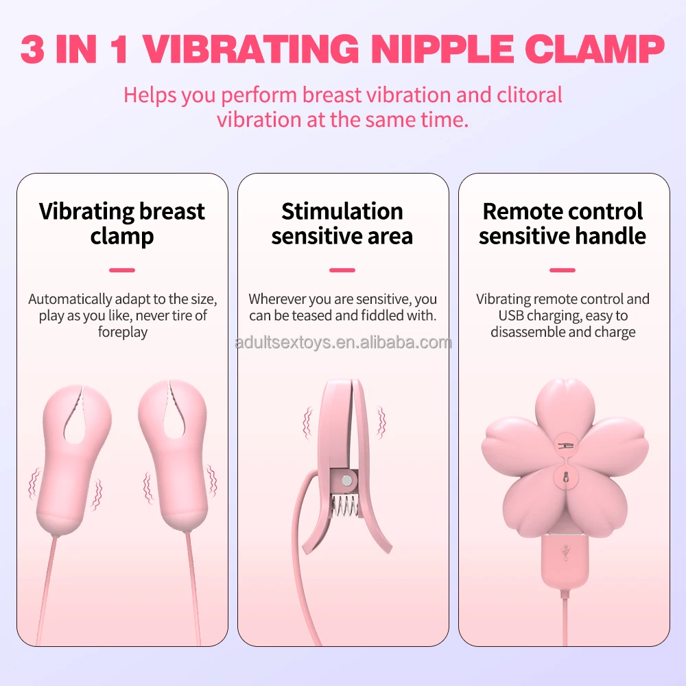 Japan Wired 10 Vibrations Nipple Vibrator Toys Skin-safe Nipple Clamps  Women Sex Toys