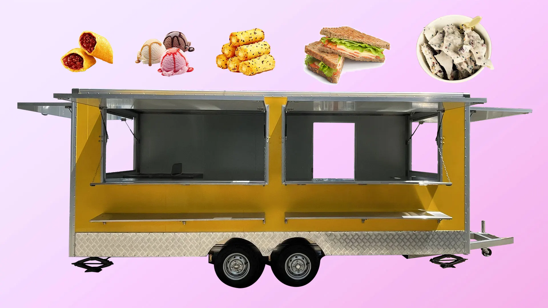 Oem Mobile Food Trailer Fully Equip Customized Street Van Kiosk Food