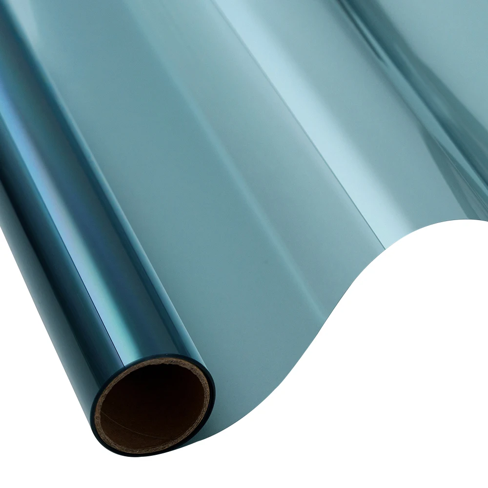 Light Blue Color Car Window Tinting Nano Materials Film With Adhesive Anti Glare Film Heat Rejection