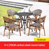 4 Teslin double leg chair 1 carbon steel round table D70cm
