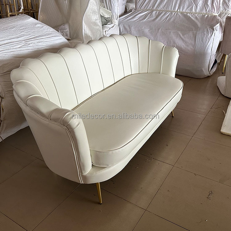 ウェディングデコレーション用ホワイトベルベットソファ 98x80x150cm