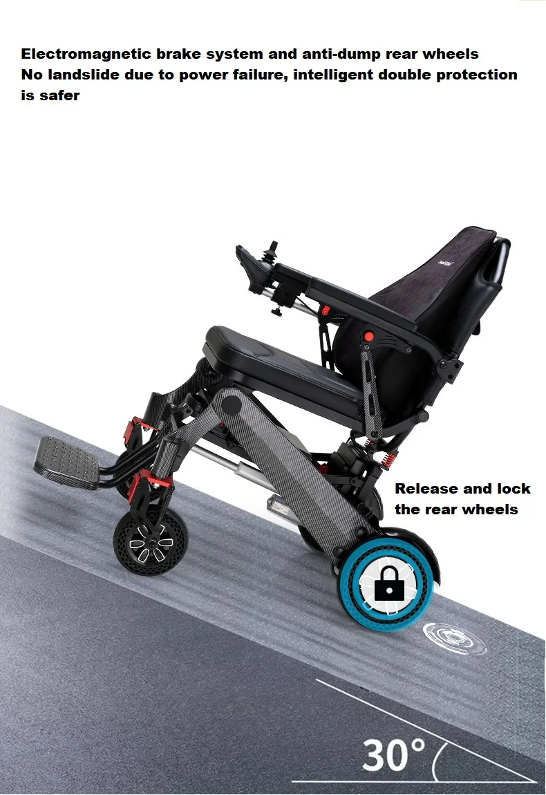 Most Popular Travel Product Lightweight Foldable Electric Wheel Chair for Handicapped/Elderly Lithium battery-BZ- XWED02 supplier