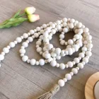 Wooden Bead Beads Custom Wooden Bead Garland Set Beads Tassel Wall Decoration Wood Beads For Jewelry Making