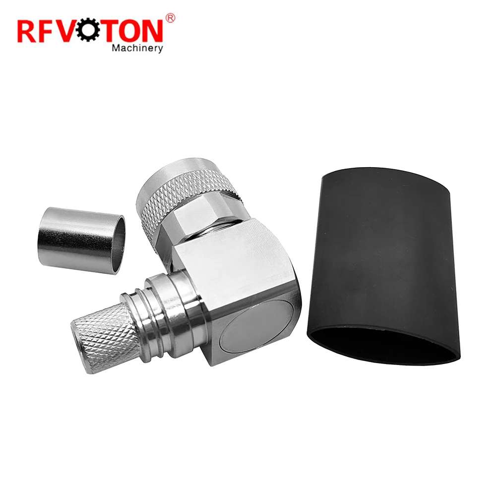 Factory Supply N Male Plug Right Angle 90 Degree Elbow Solderless EZ for WTR400 Cable Coaxial N Connectors