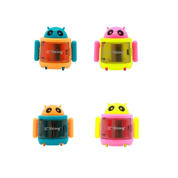 Yalong Popular Robot Sharpener for Children 4 Colors Mixed Box Packed Cool Robot Shape Pencil Sharpeners