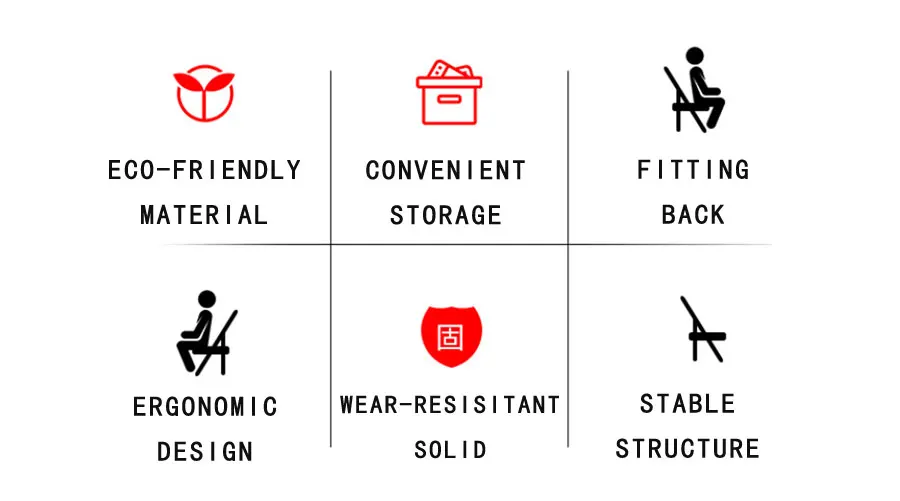 HDPE Folding training Chair Desk School Chair with Writing Pad Training Chair with Book Basket
