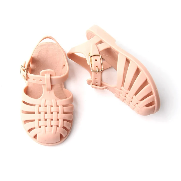 Cute Pink Custom Logo Rubber Baby Shoes Slides Anti Baby Girl Jelly Shoes