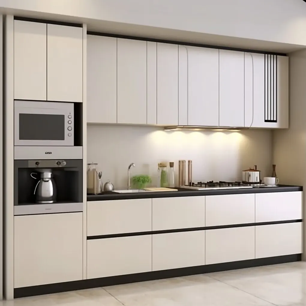 Wholesale White Modern Kitchen Design Cheap Melamine Kitchen Cabinets Wooden Kitchen Set