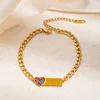 Bracelet pendentif carré coeur écaille 0244
