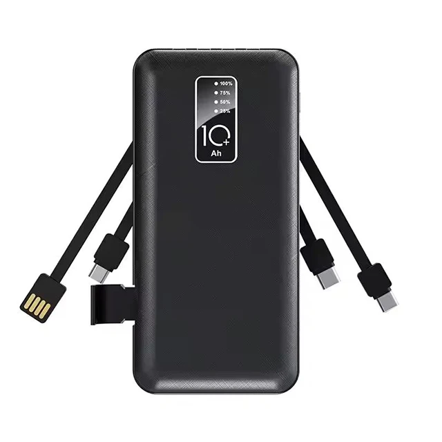 Trending Products 2025 New Arrivals with Cables Battery Indicator Universal 10000mAh Power Banks Power Station for Phone Charger