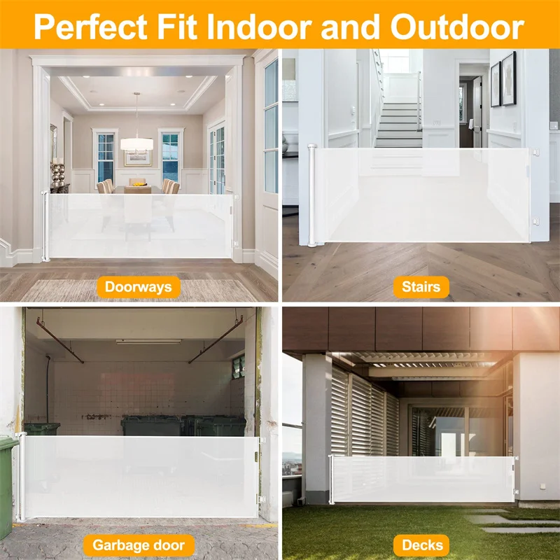 100 Inch Extra Wide Retractable Baby Gates Extra Wide Baby Gate For