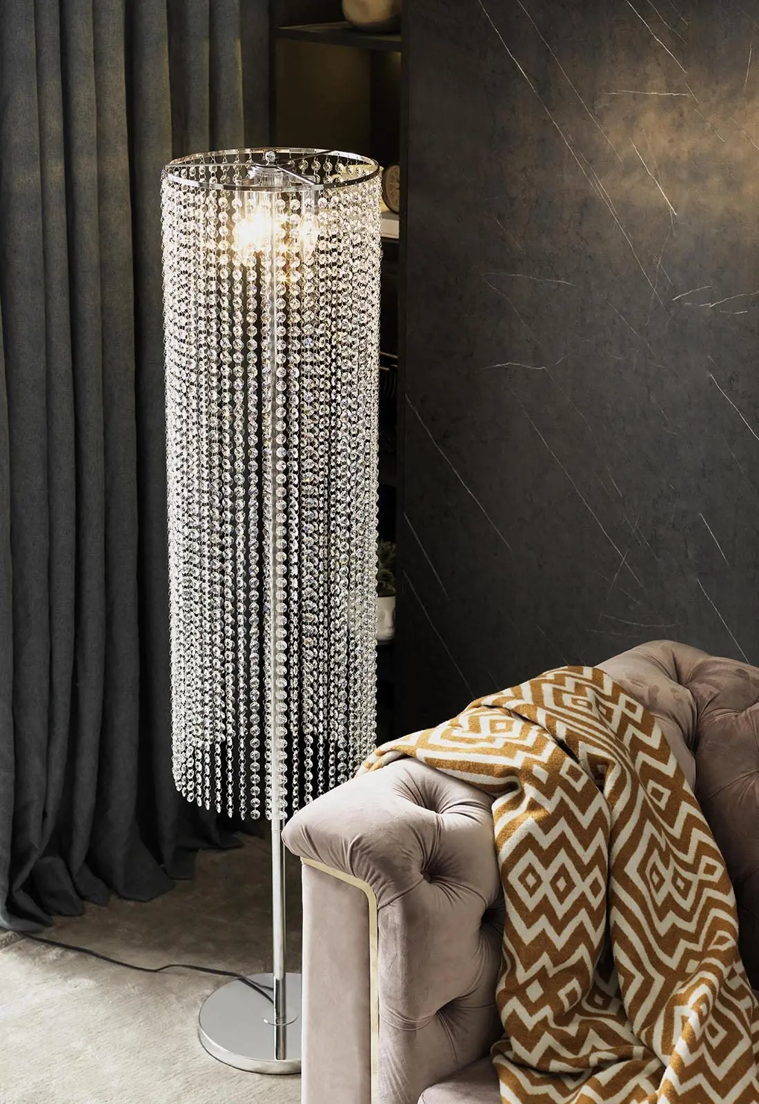 raindrop crystal floor lamp