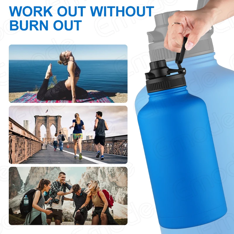 Custom 64oz Sport Water Bottle - Double Wall Insulated
